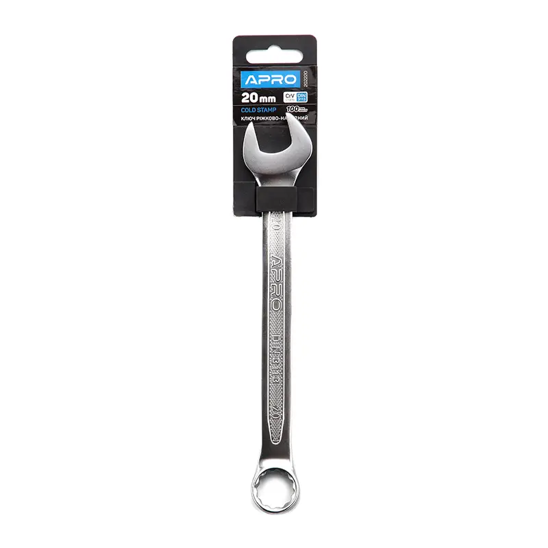 Ключ рожково-накидный CrV 20мм (холодный штамп DIN3113) APRO