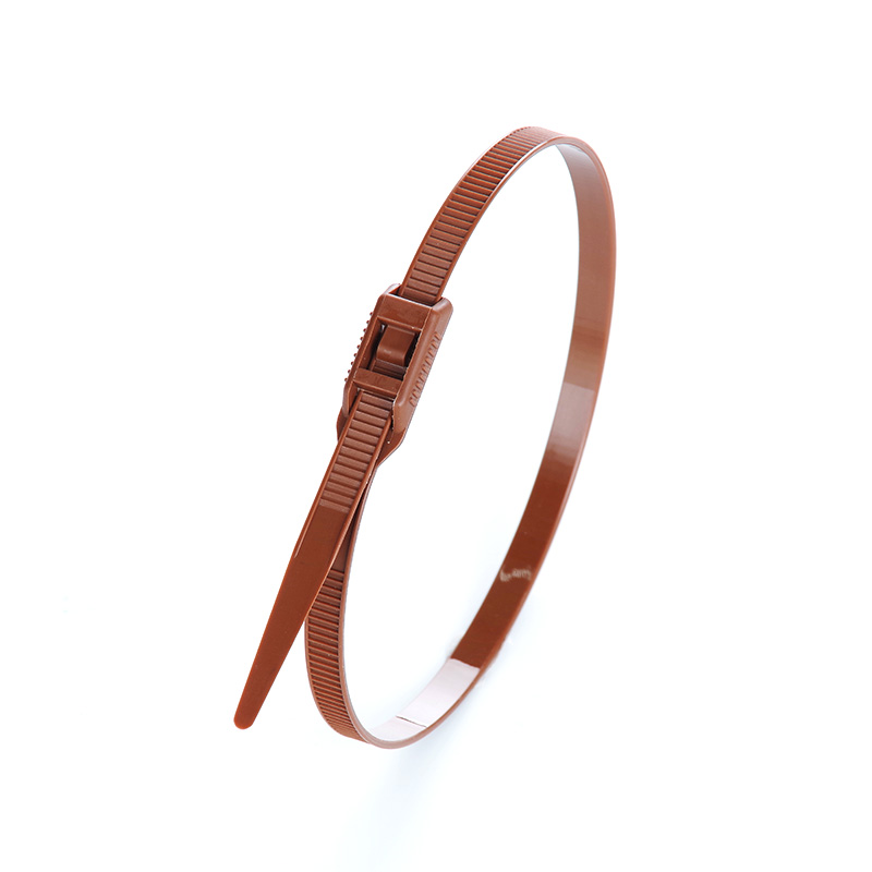 Стяжка кабельна з низьким профілем замку 8x400 світло-коричневий (100шт) APRO - Зображення 2