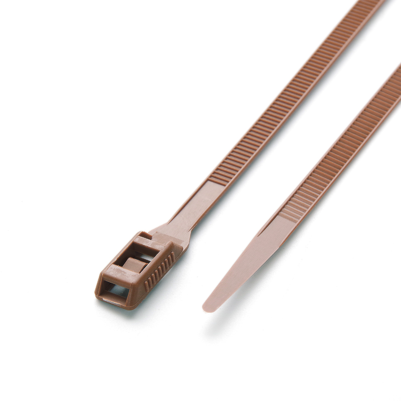 Стяжка кабельна з низьким профілем замку 8x400 коричневий (100шт) APRO - Зображення 5
