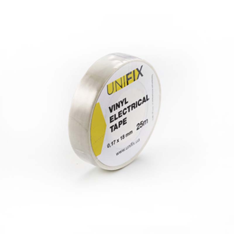 Ізоляційна стрічка 0,17мм*18мм*10м біла (пач 10шт) UNIFIX