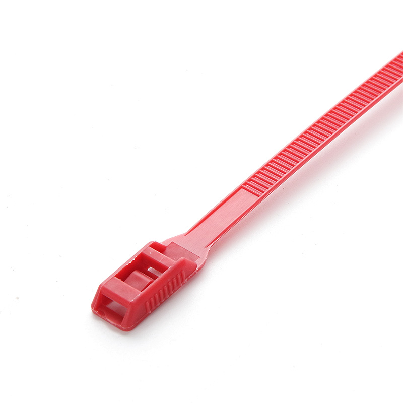 Стяжка кабельна з низьким профілем замку 8x400 червоний (100шт) APRO