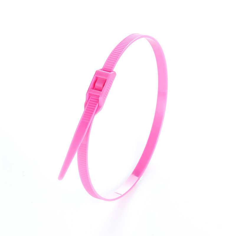 Стяжка кабельна з низьким профілем замку 8x400 рожевий (100шт) APRO - Зображення 5