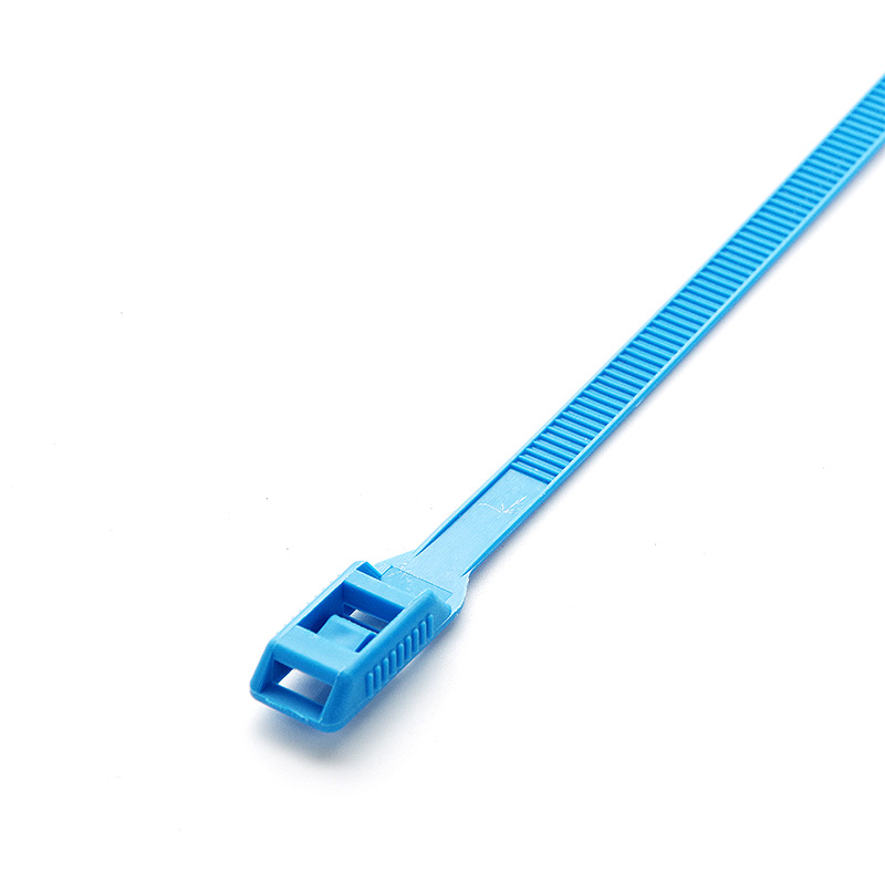 Стяжка кабельна з низьким профілем замку 8x400 блакитний (100шт) APRO