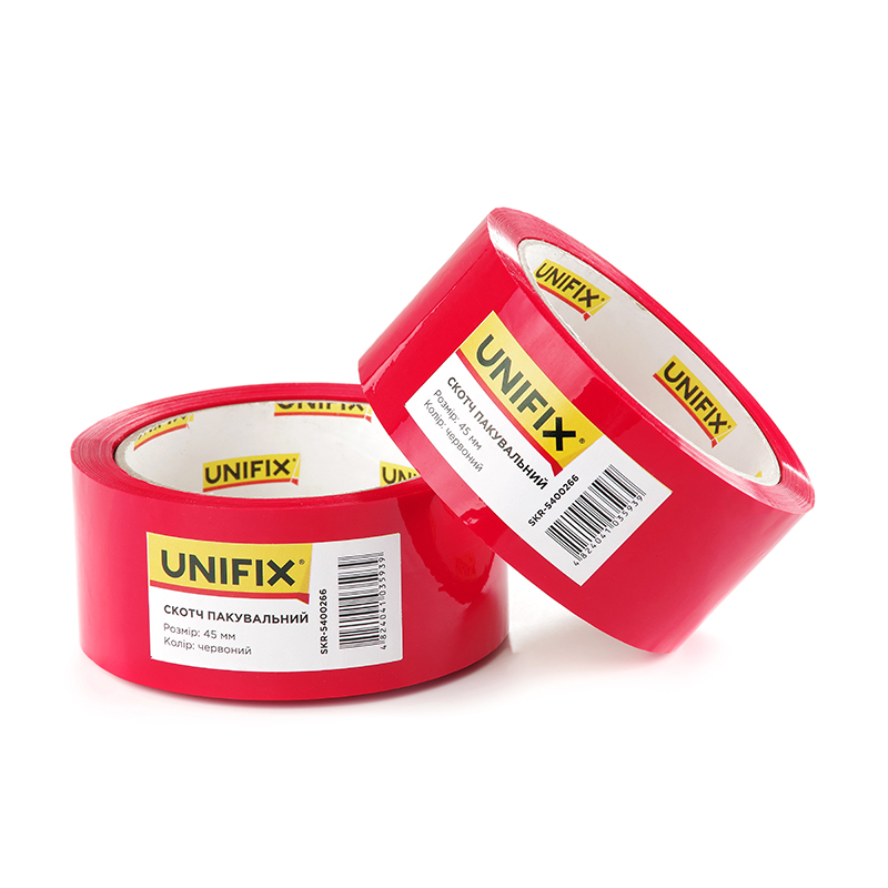 Стрічка клейка пакувальна червона 45мм*200м SKR-5400266 UNIFIX