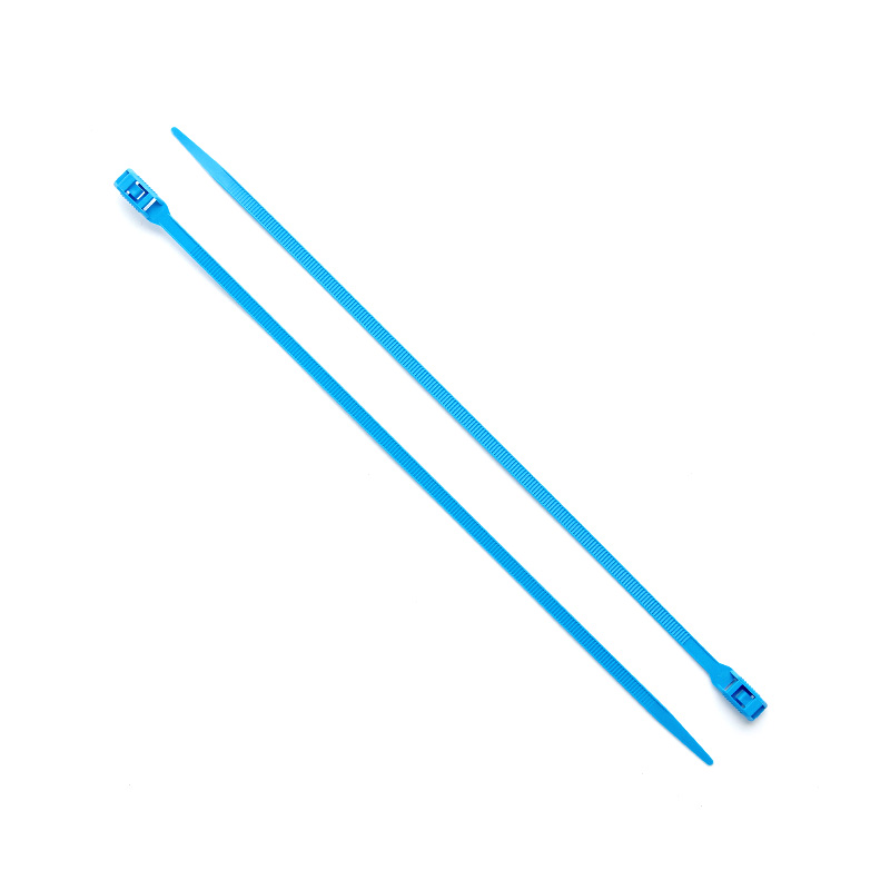 Стяжка кабельна з низьким профілем замку 8x400 блакитний (100шт) APRO - Зображення 2