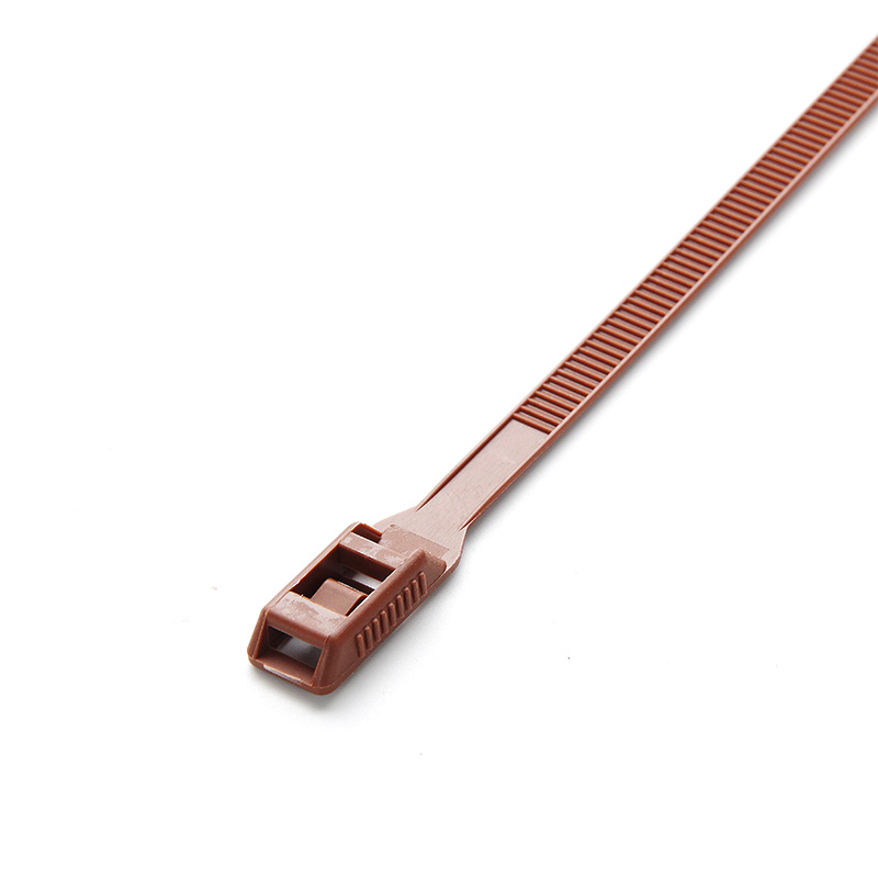 Стяжка кабельна з низьким профілем замку 8x400 світло-коричневий (100шт) APRO