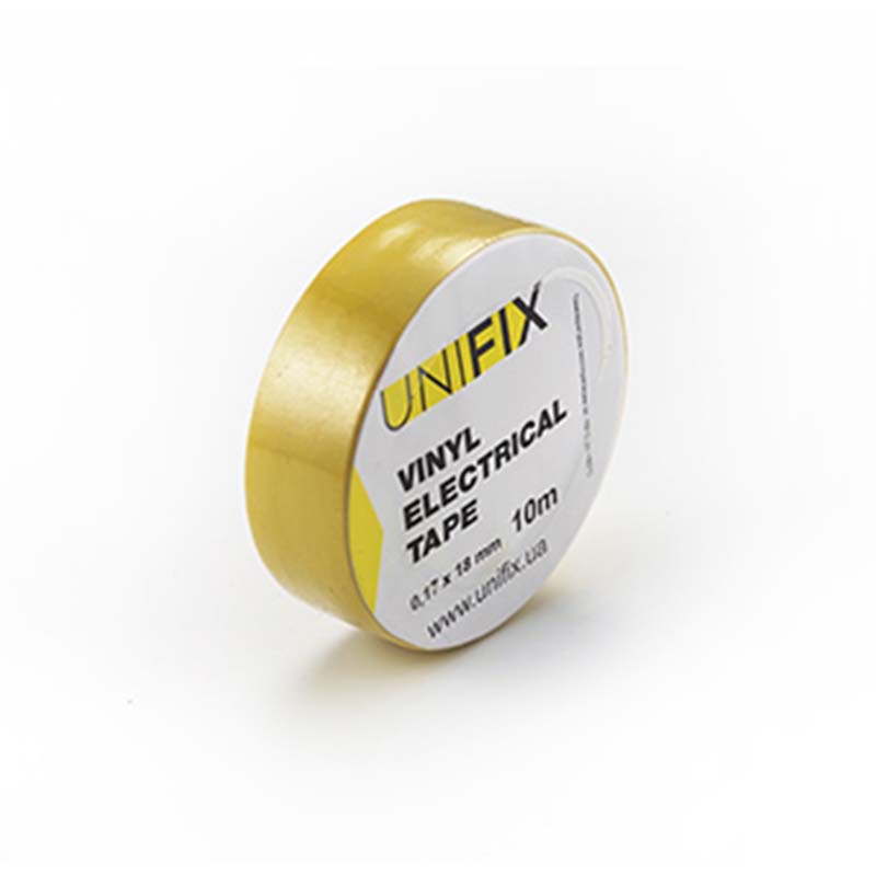 Ізоляцiйна стрiчка 0,17мм*18мм*25м жовта (пач 10шт) UNIFIX