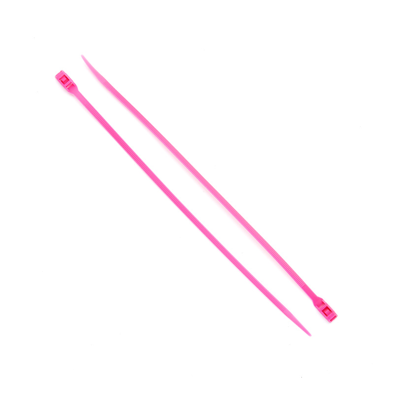 Стяжка кабельна з низьким профілем замку 8x400 рожевий (100шт) APRO - Зображення 3
