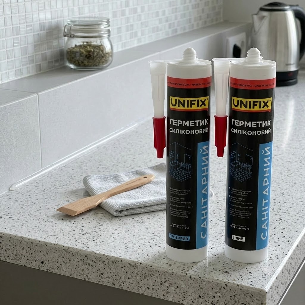 Герметик силіконовий санітарний UNIFIX прозорий 280 мл