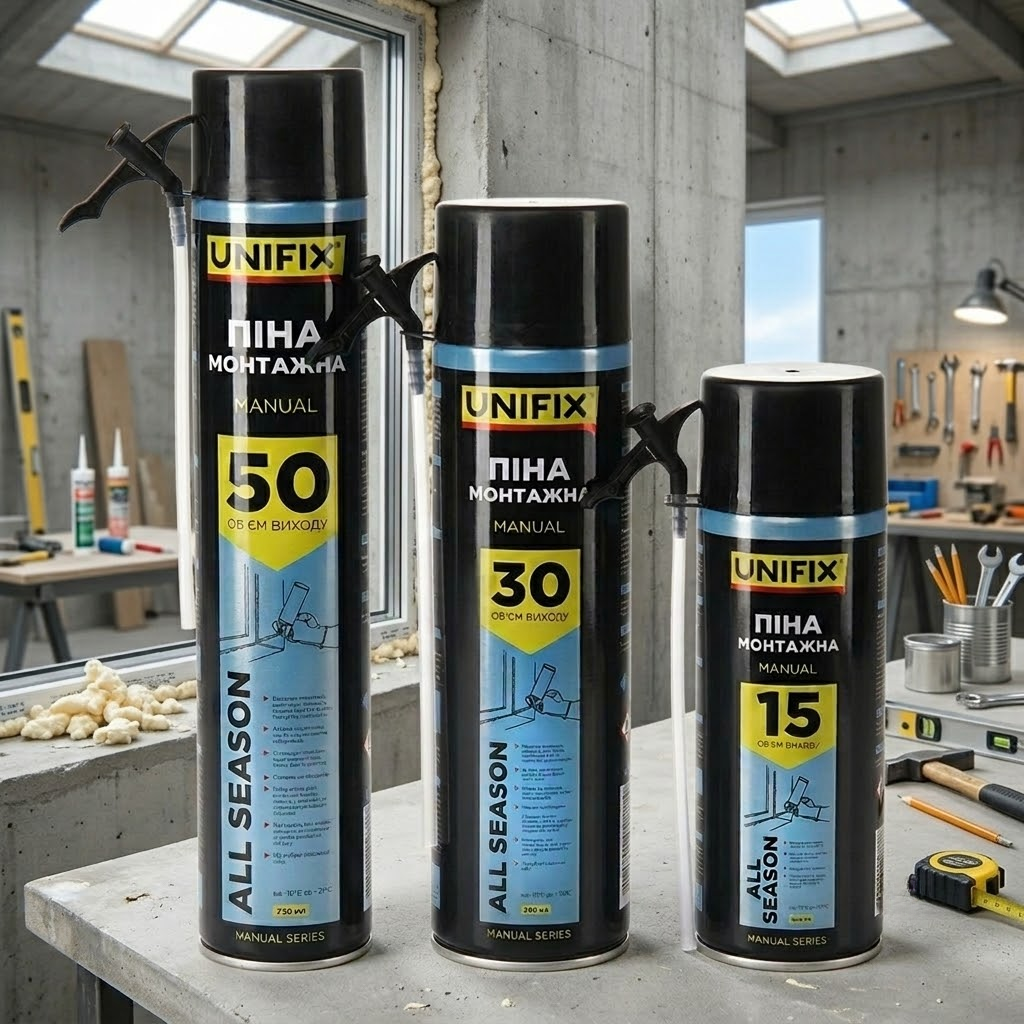 Пена монтажная ручная всесезонная 50 л 750 мл UNIFIX