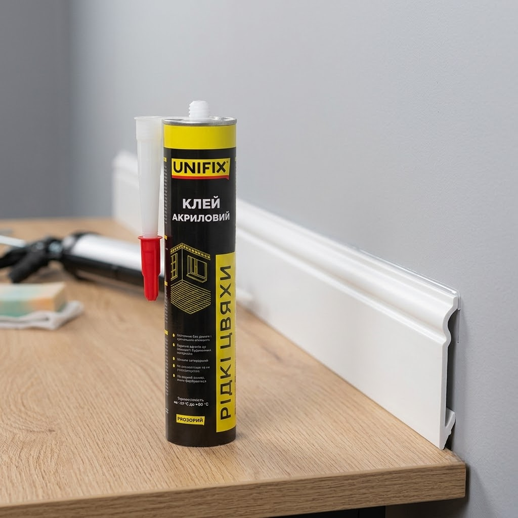 Рідкі акрилові цвяхи UNIFIX прозорі 280 мл для монтажу та склеювання
