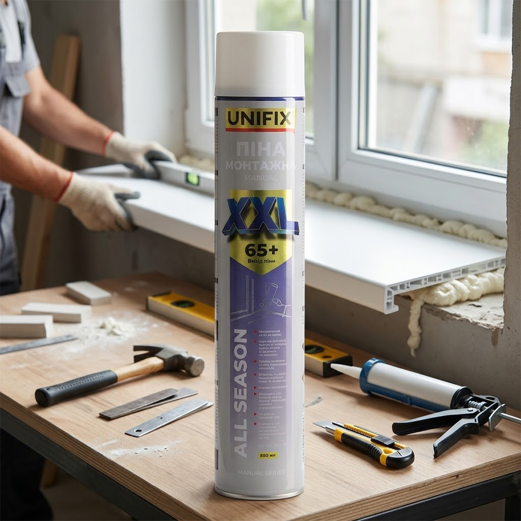 Пена ручная Всесезонная XXL 65+ л 850 мл UNIFIX