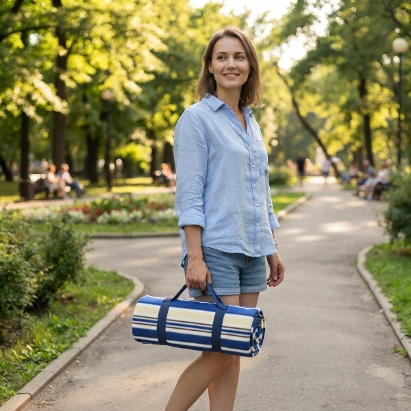 Килимок для пікніка Турист СИЛА фліс 150х135 см з основою PEVA та поліестером 600D
