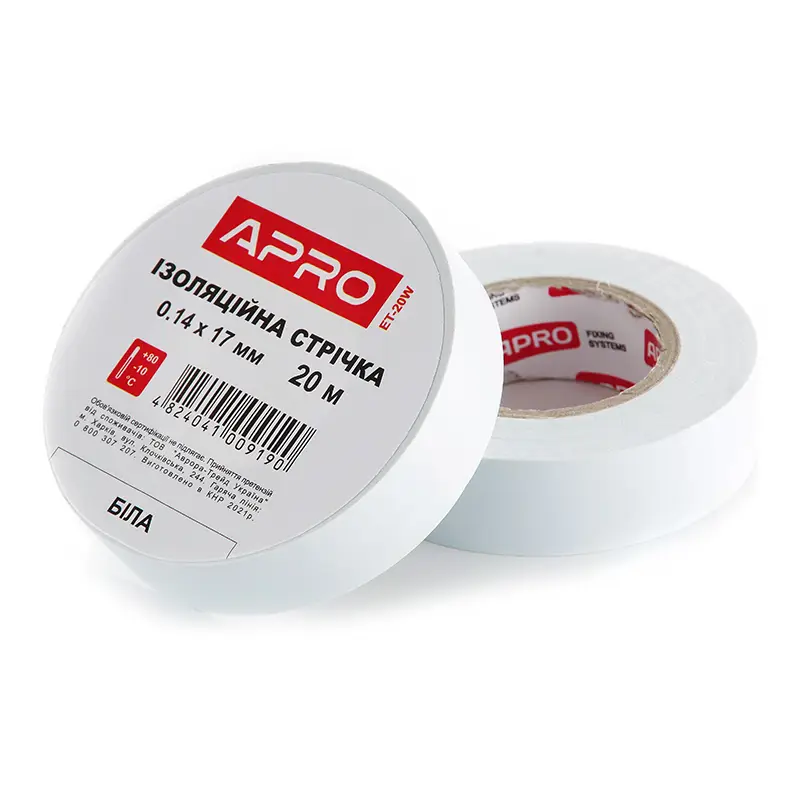 Изоляционная лента белая 0.14х17мм 10м (пачка, кратно 10шт) APRO