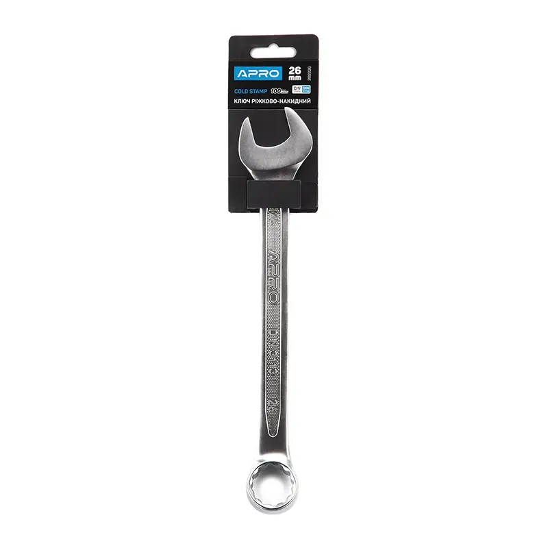 Ключ рожково-накидный CrV 26мм (холодный штамп DIN3113) APRO