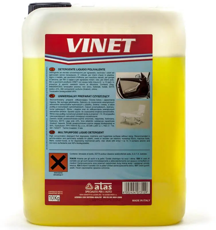 Очиститель для пластика VINET 10кг (универсальное моющее средство) ATAS