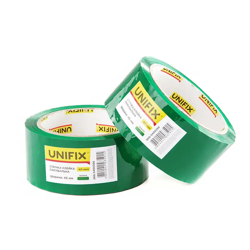 Лента клейкая упаковочная зеленая 45мм*200м SKG-5400266 UNIFIX