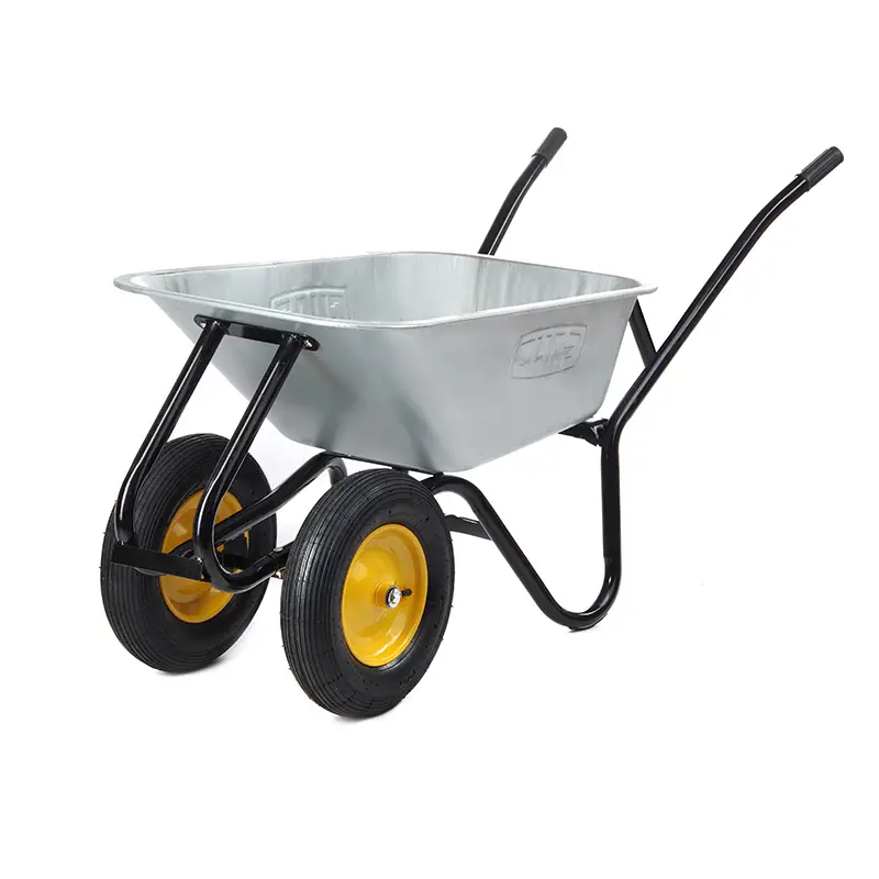 Тачка садово-строительная двухколесная 100л, 250кг, колеса пневмо 4х8'' СИЛА