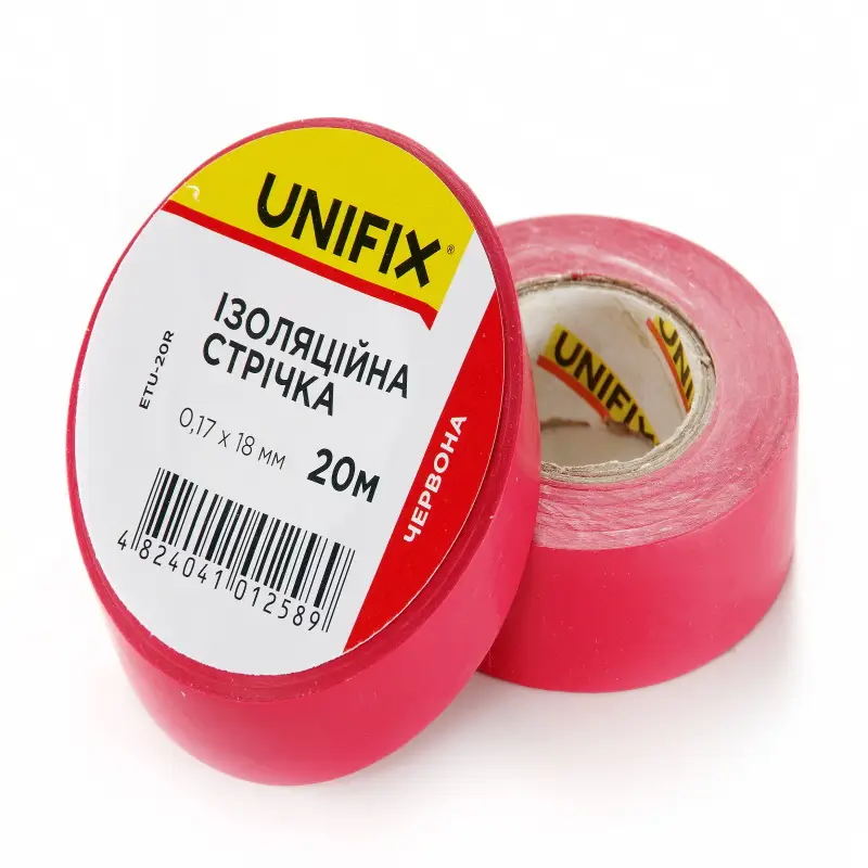 Изоляционная лента красная 0.17х18мм 25м (пачка, кратно 10шт) UNIFIX