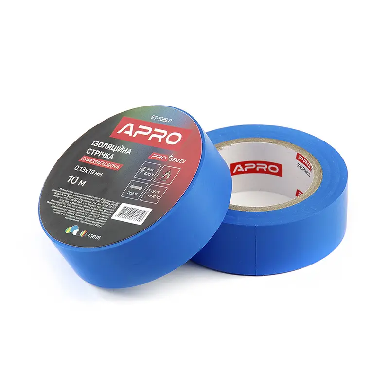 Изоляционная лента синяя мат. 0.13х19 мм 10 м (самозагасающая) APRO PRO