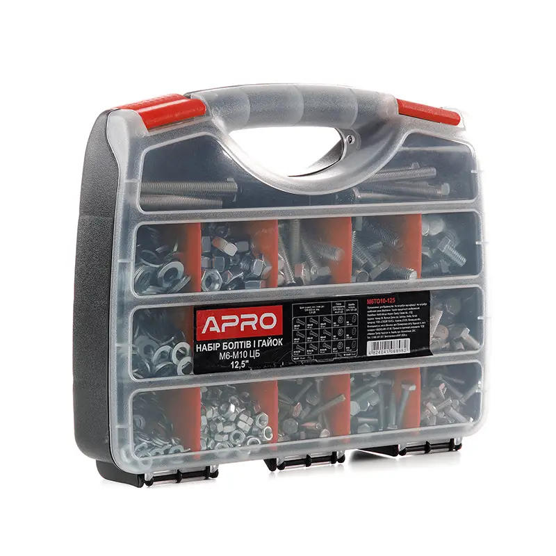 Набор болтов и гаек M6–M10 ЦБ 12,5'' 320х260х60мм APRO