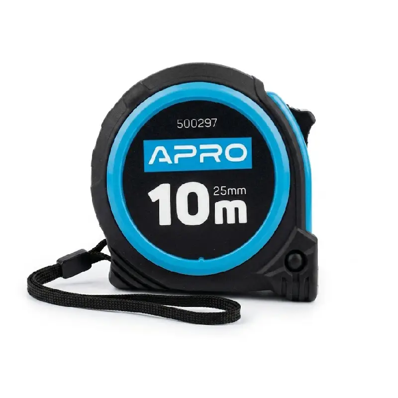 Рулетка обрезиненная с магнитом 10 м х 25 мм APRO