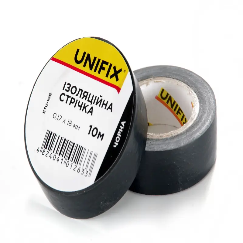Изоляционная лента черная 0.17х18мм 25м (пачка, кратно 10шт) UNIFIX