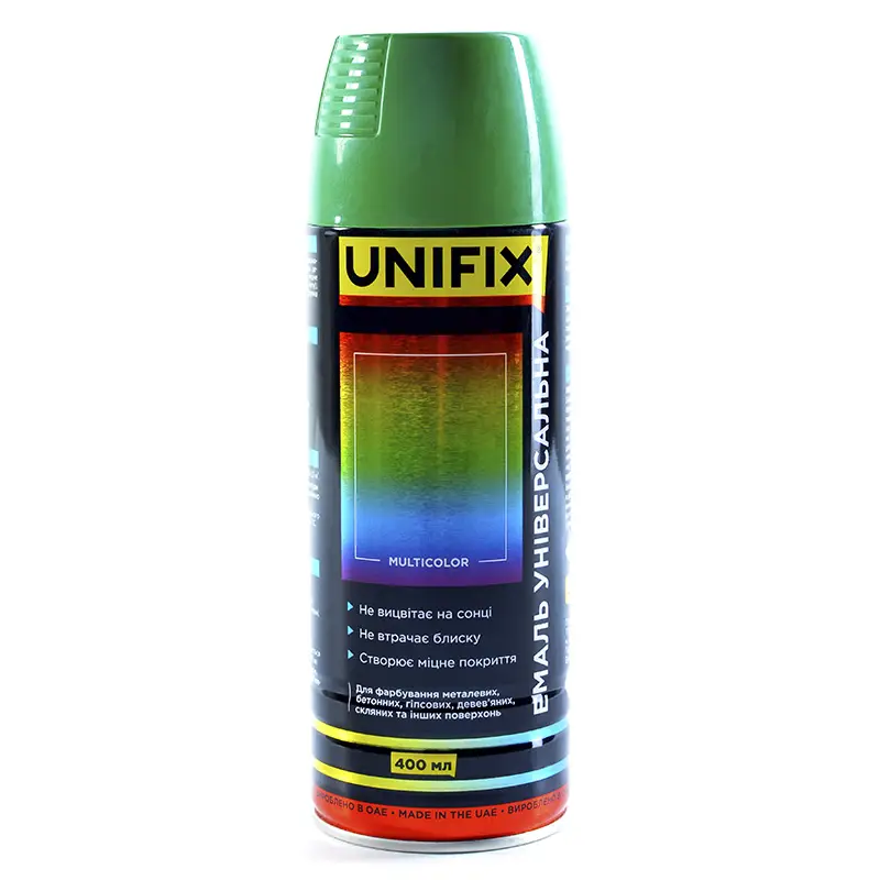 Эмаль универсальная акриловая RAL6029 зеленый мятный глянец 400мл UNIFIX
