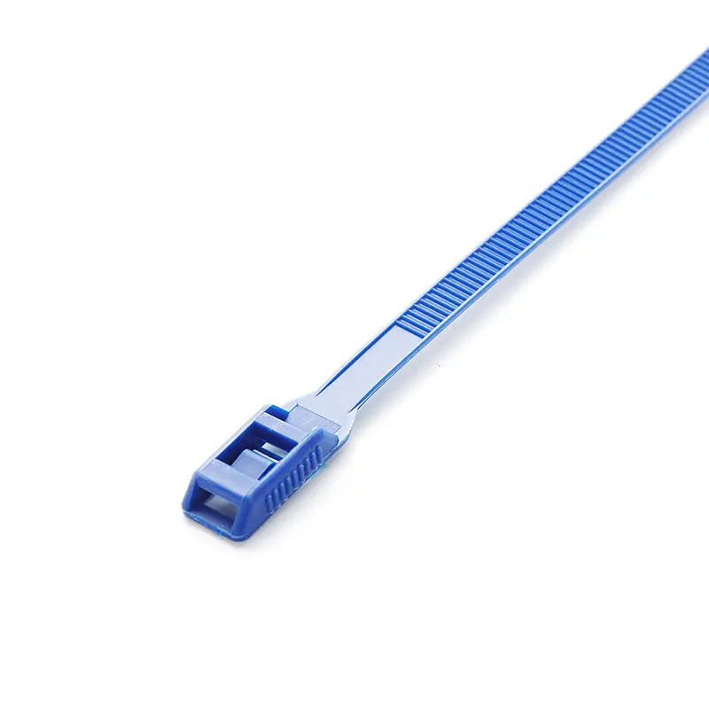 Стяжка кабельная с низким профилем замка 8x400 синий (100шт) APRO