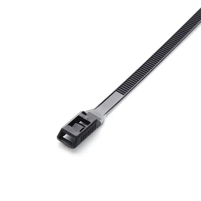 Стяжка кабельная с низким профилем замка 8x400 черная (100шт) APRO