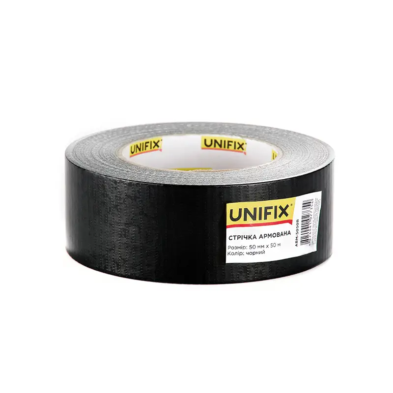 Лента клейкая армированная черная 50мм*50м UNIFIX