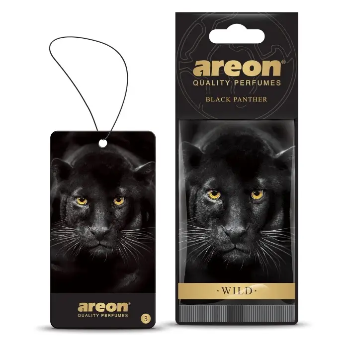 Ароматизатор Wild картонная подвеска Черная пантера (Black Panther) Areon